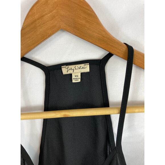 Lily White Sleeveless V Neck Chiffon Surplus Wrap Blouse XS - Picture 2 of 4